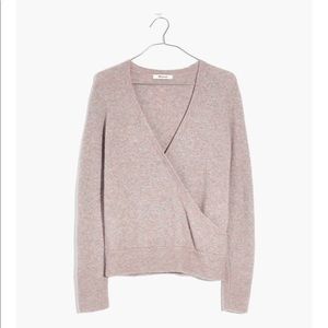 Madewell V Cut Ballet Wrap Sweater Lavender/Gray